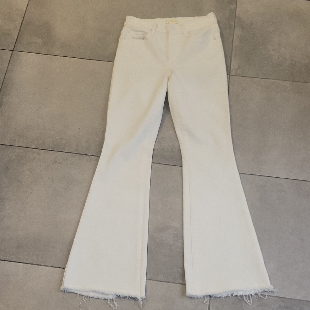 MOTHER Off-White Wide Leg Jeans
